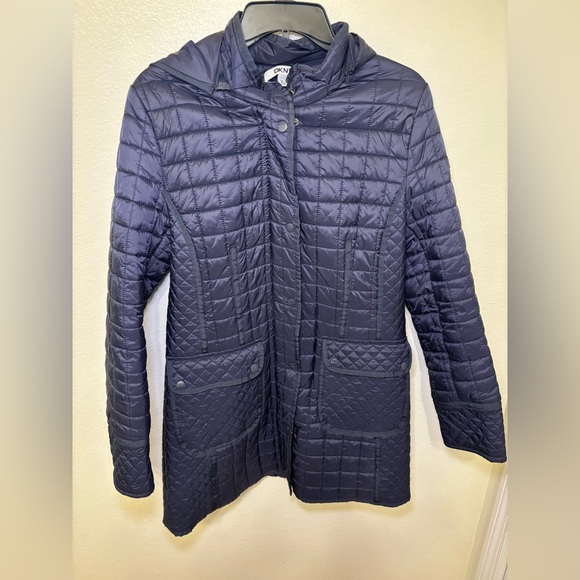 DKNY Women's Quilted Puffer Coat - Midnight Blue - Picture 3 of 11